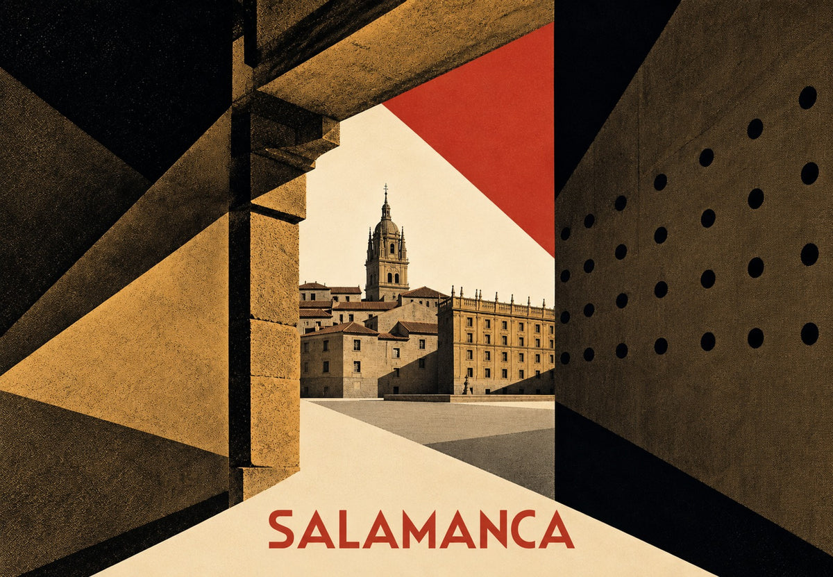 Salamanca - The Cathedral under the Arcade (Landscape)