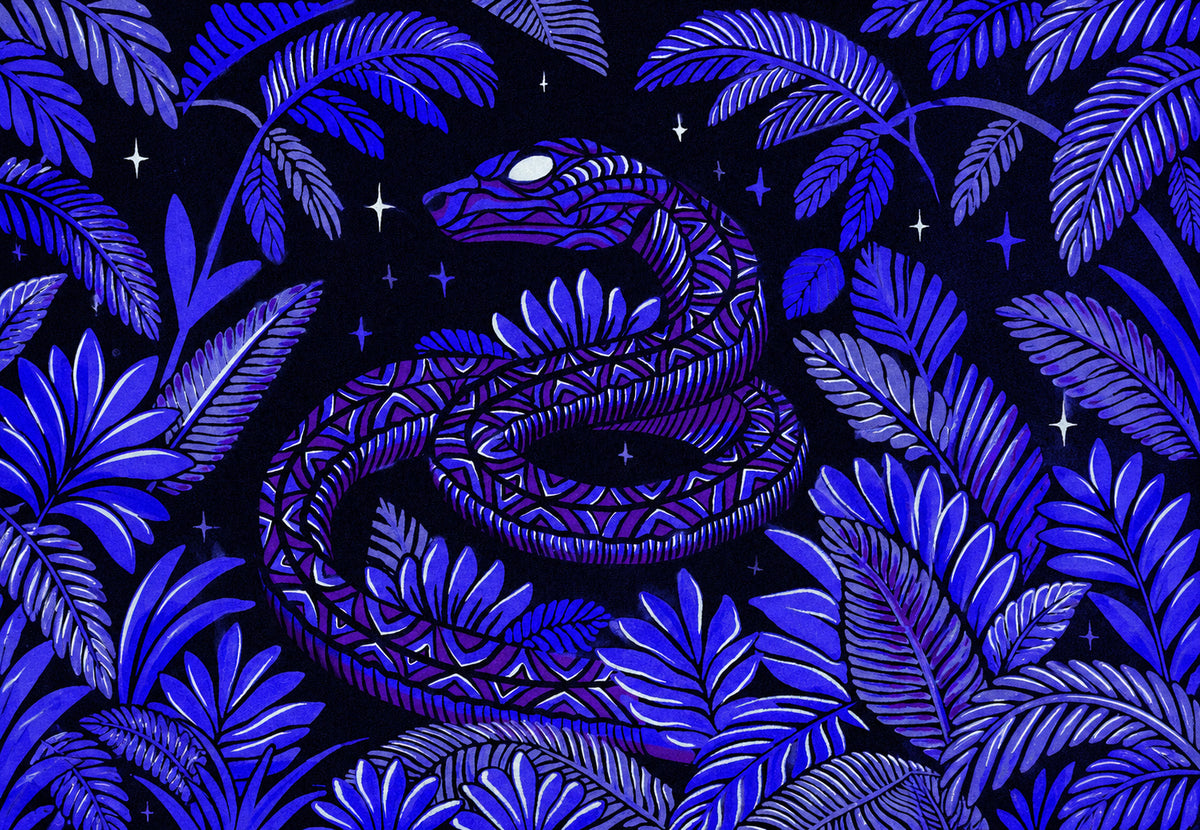 The snake among the palms (Landscape)