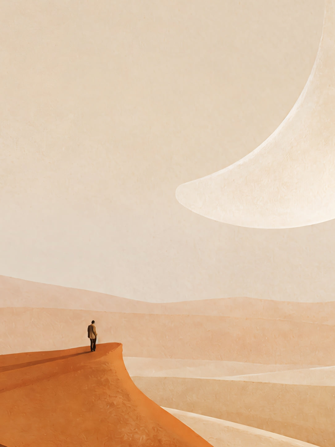 Detail a taille reelle du tirage, affiche seul sous le croissant paysage