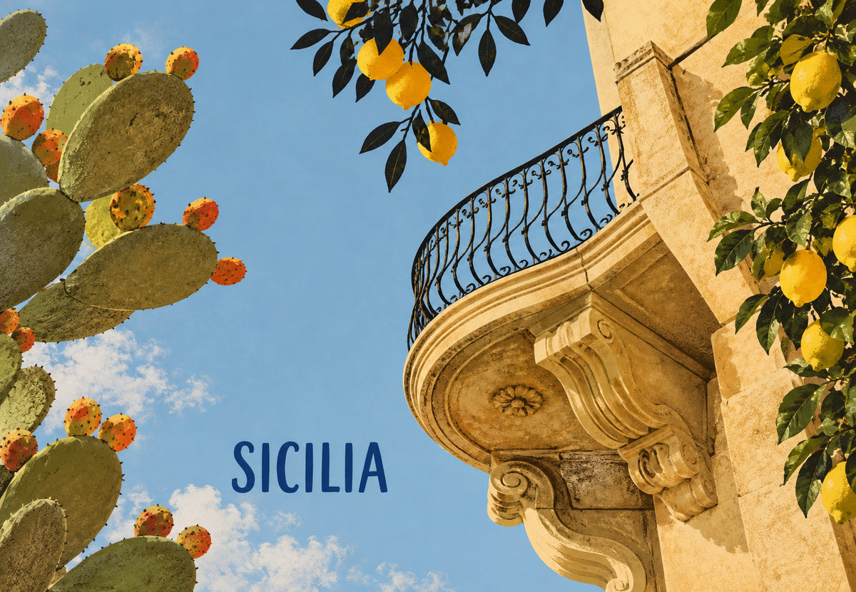 The baroque balcony under the lemons (Landscape)