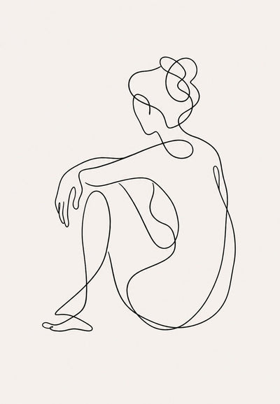 Silhouette in einer Linie