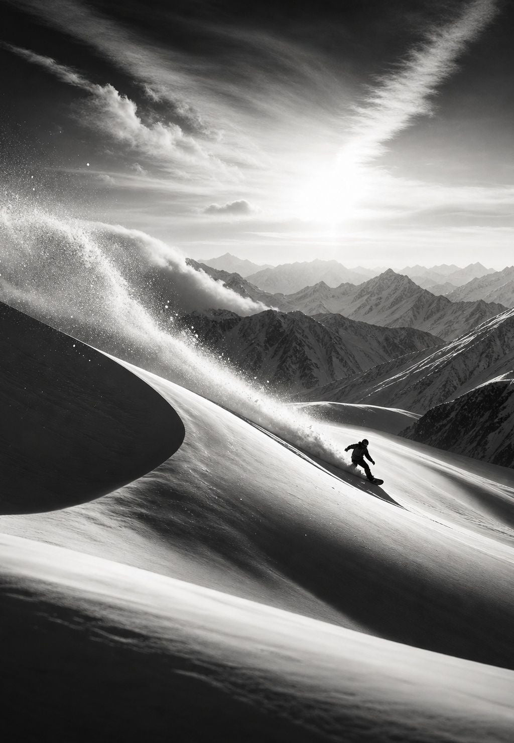 Carve en poudre, contre-jour