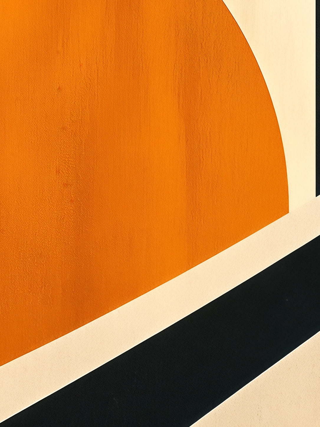 Detail a taille reelle du tirage, affiche soleil soleil et bandes en perspective