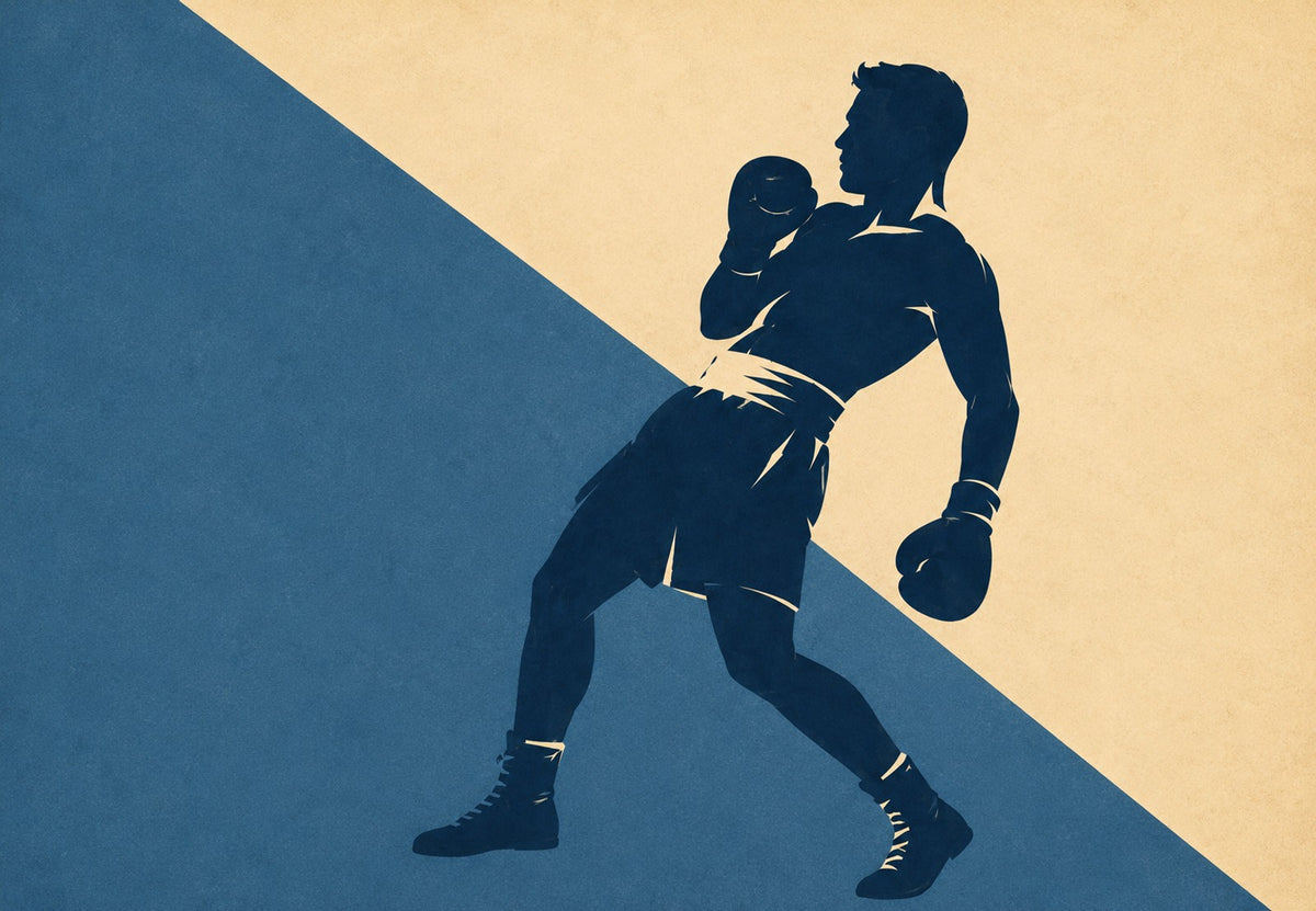 Boxer in Fighting Stance (Landscape)