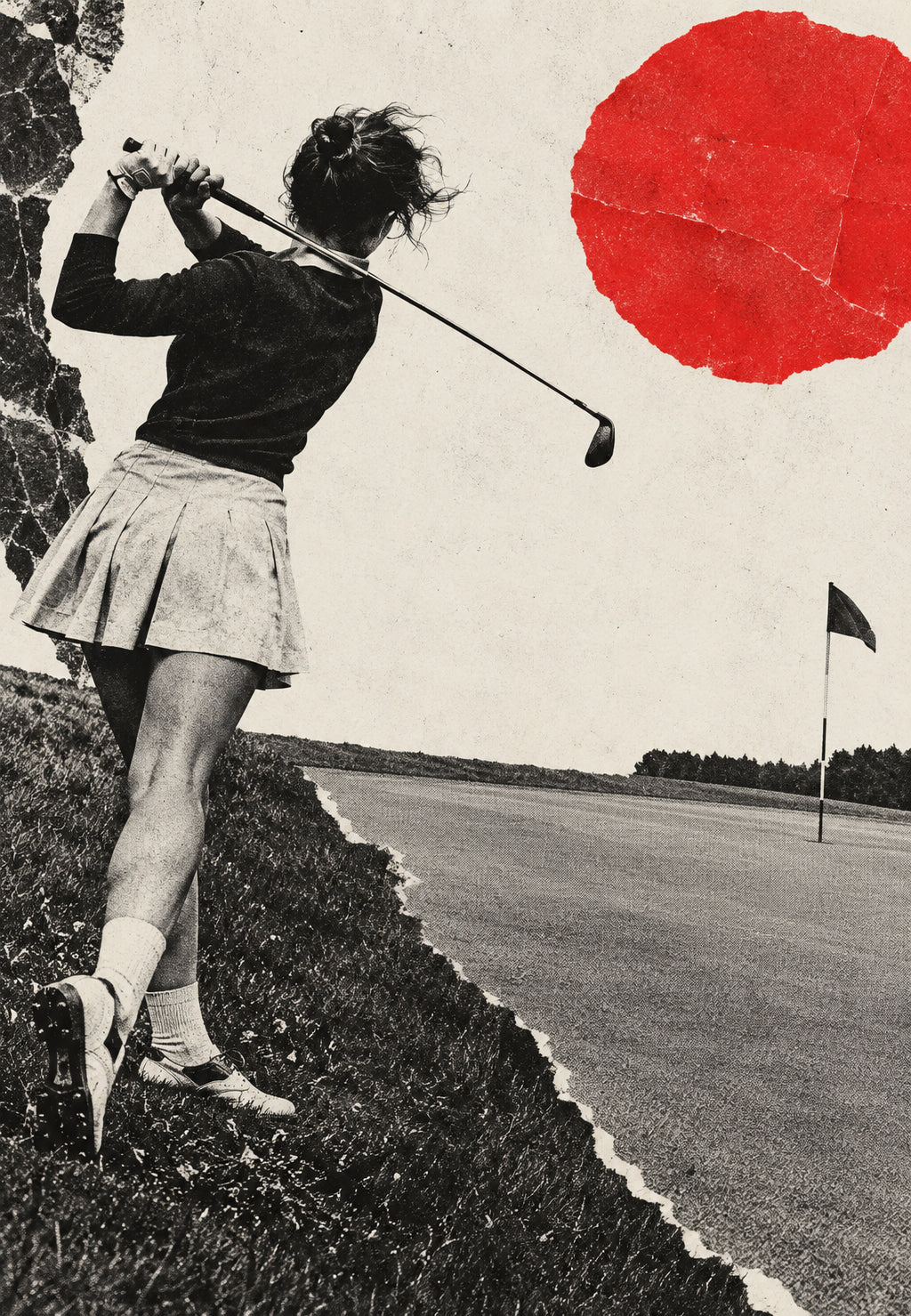 The Golfer and the Red Sun