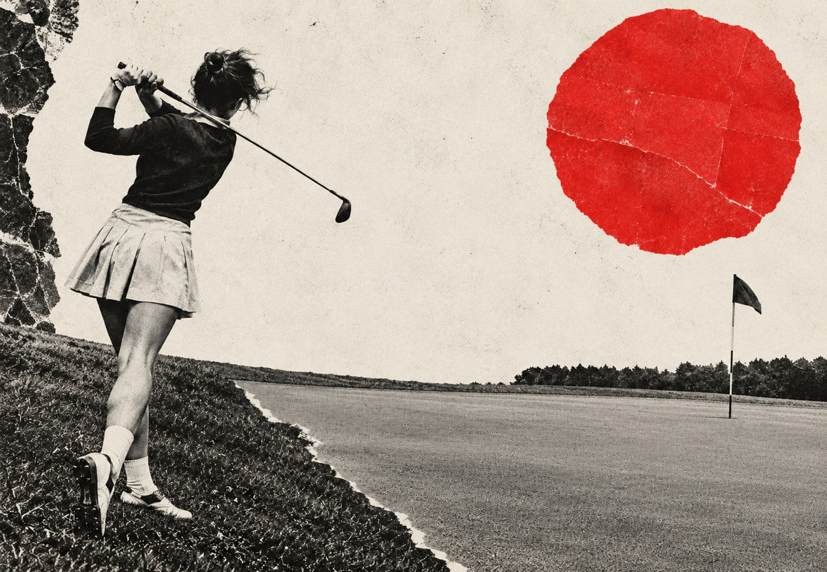 La golfista e il sole rosso (Orizzontale)
