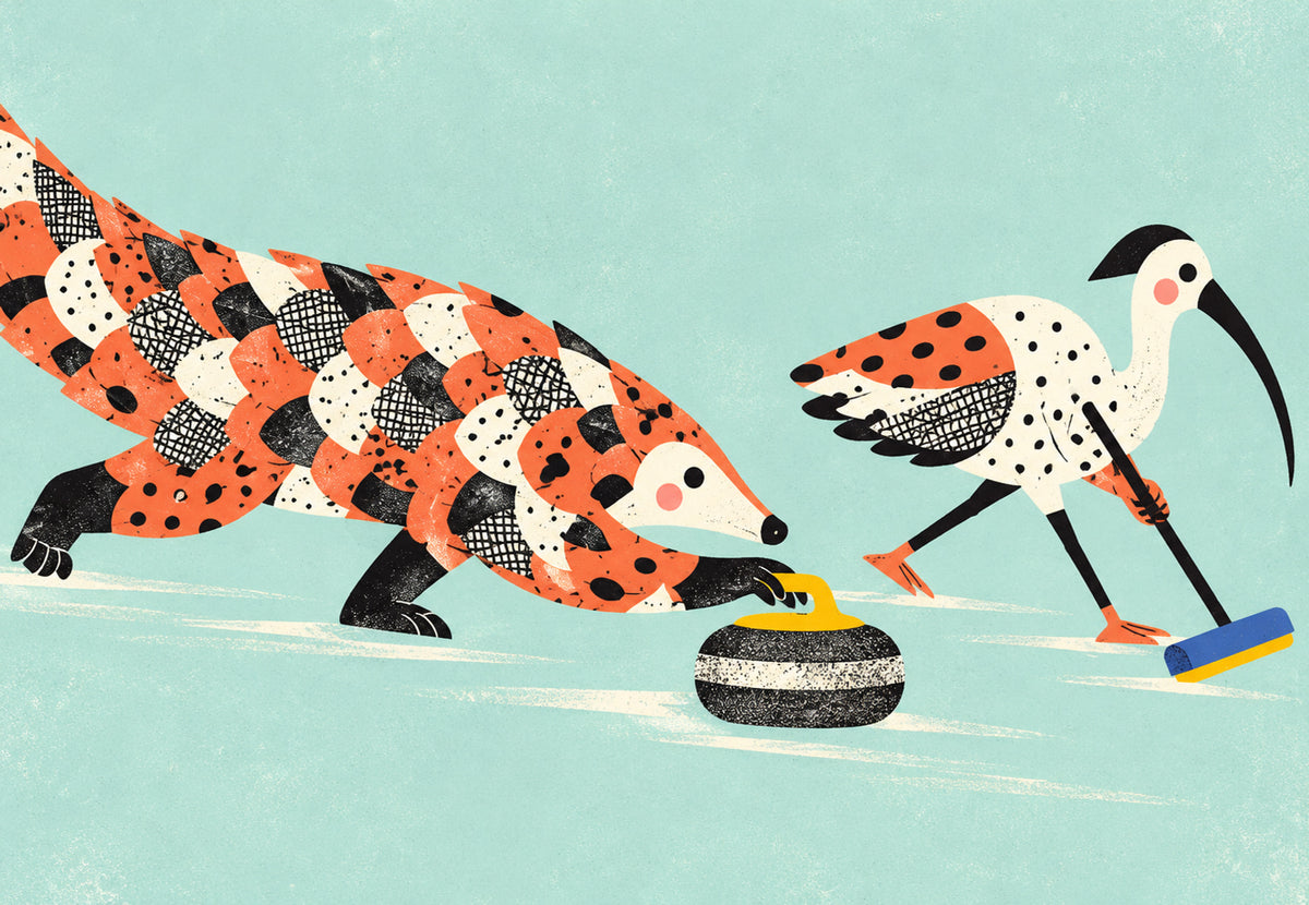 Le duel de curling (Paysage)