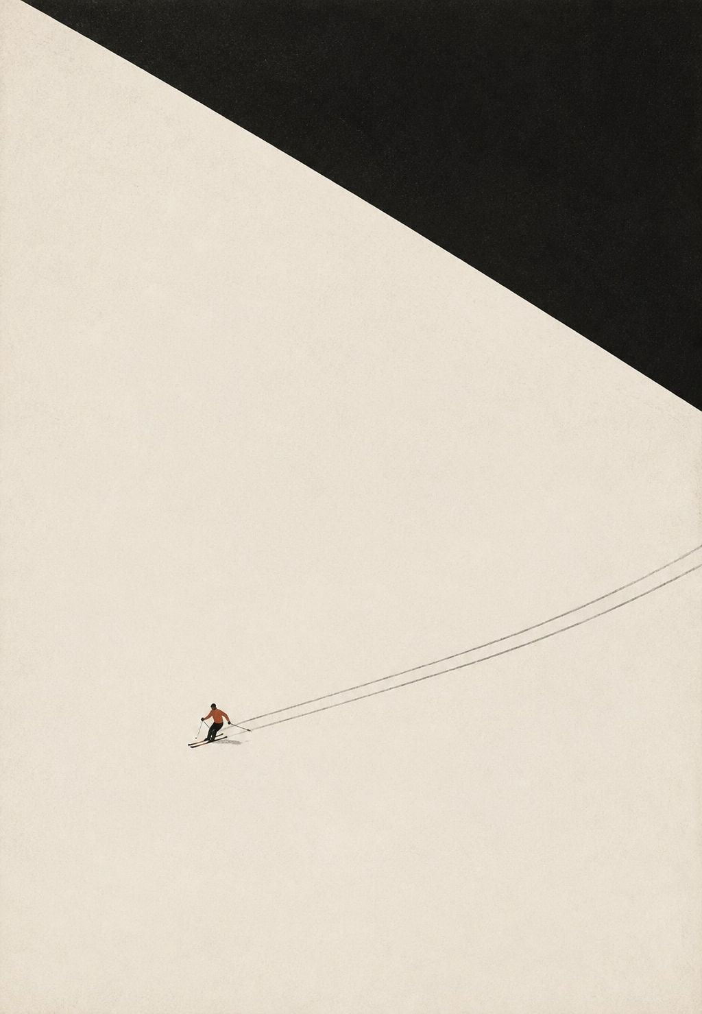 The Skier beneath the Black Diagonal