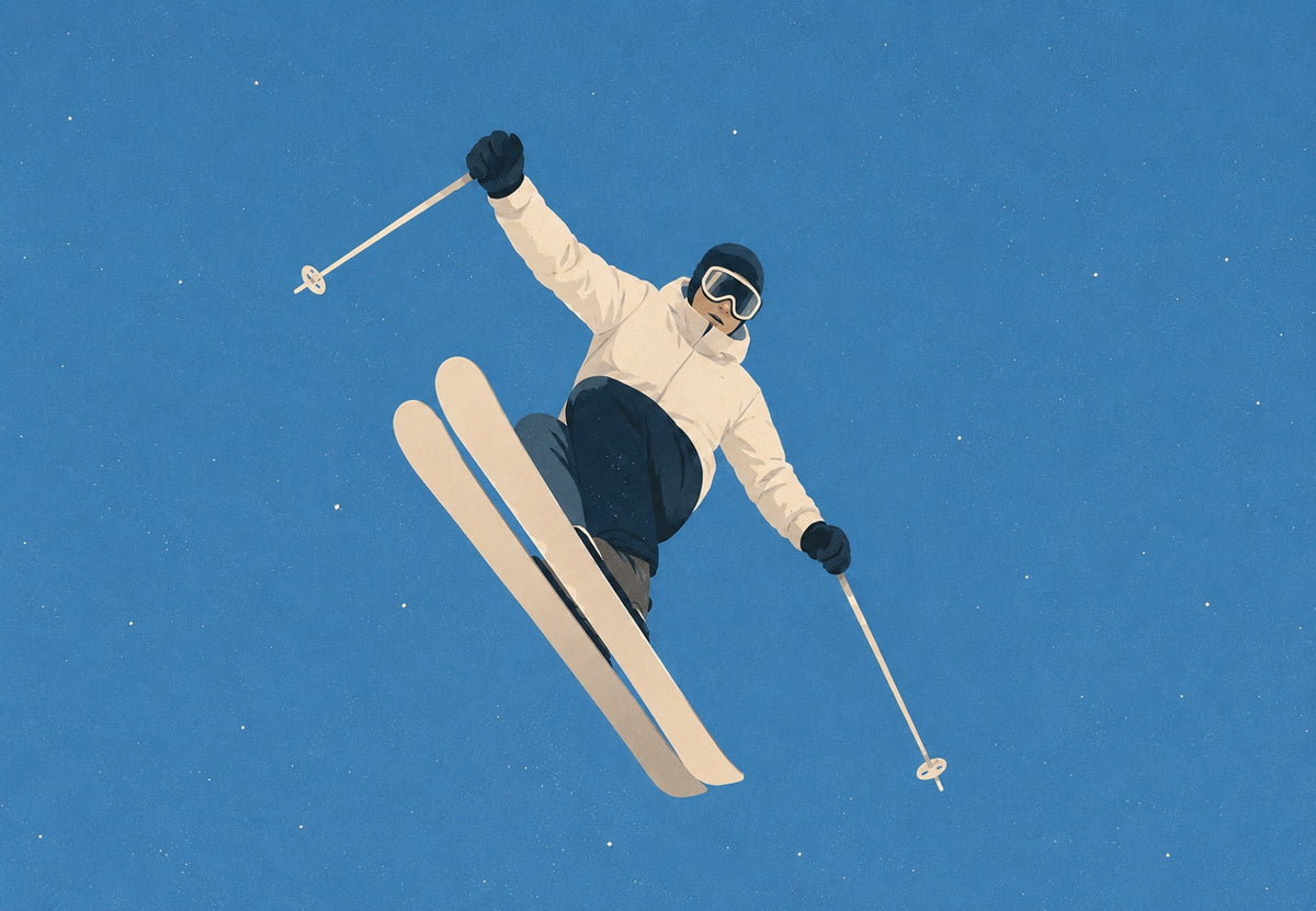 Skier in Mid-Air (Landscape)