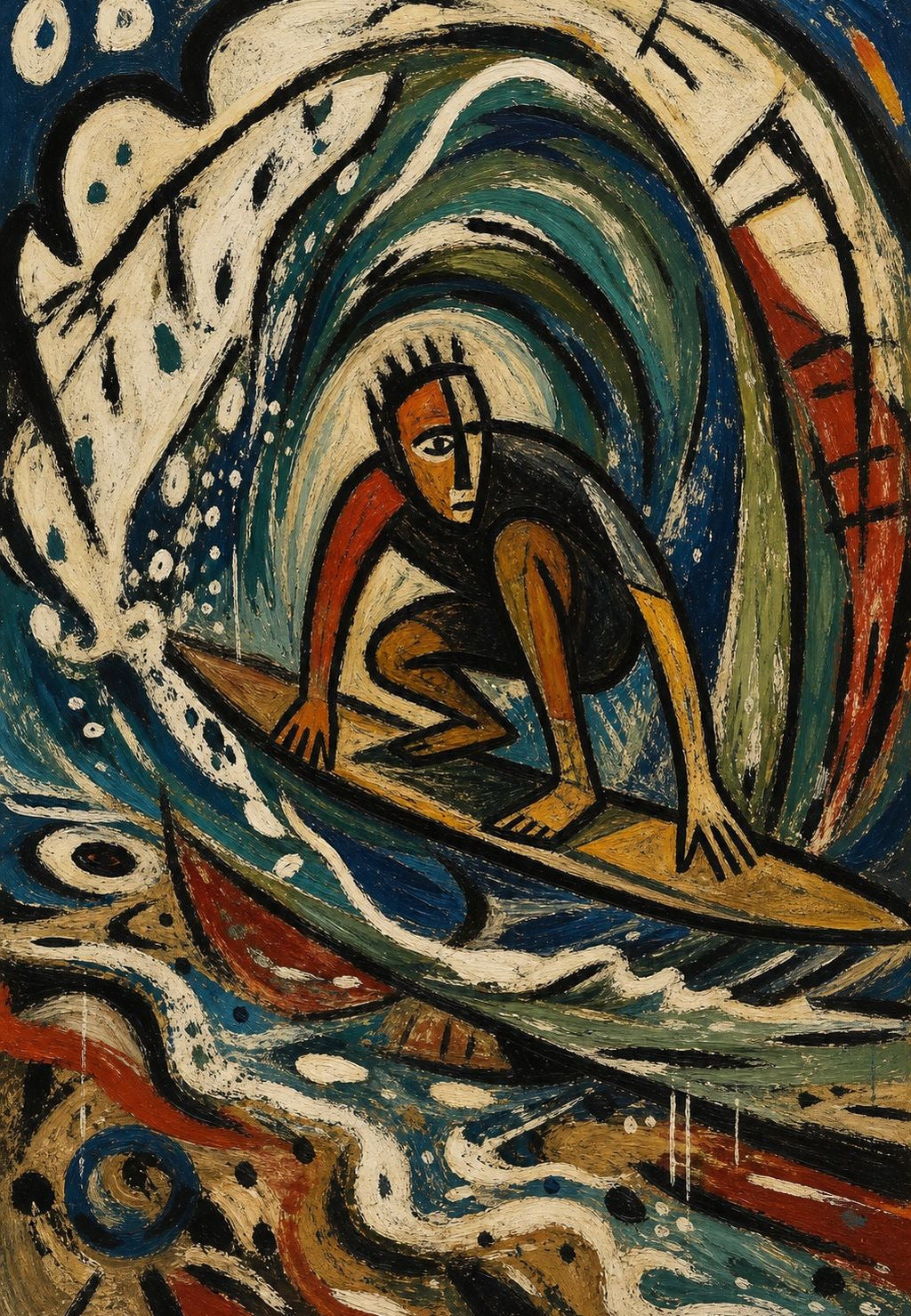Le surfeur dans la vague