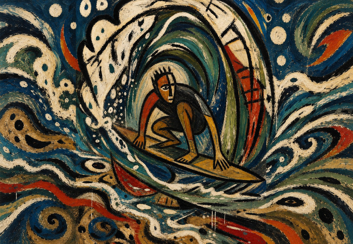 The surfer in the wave (Landscape)