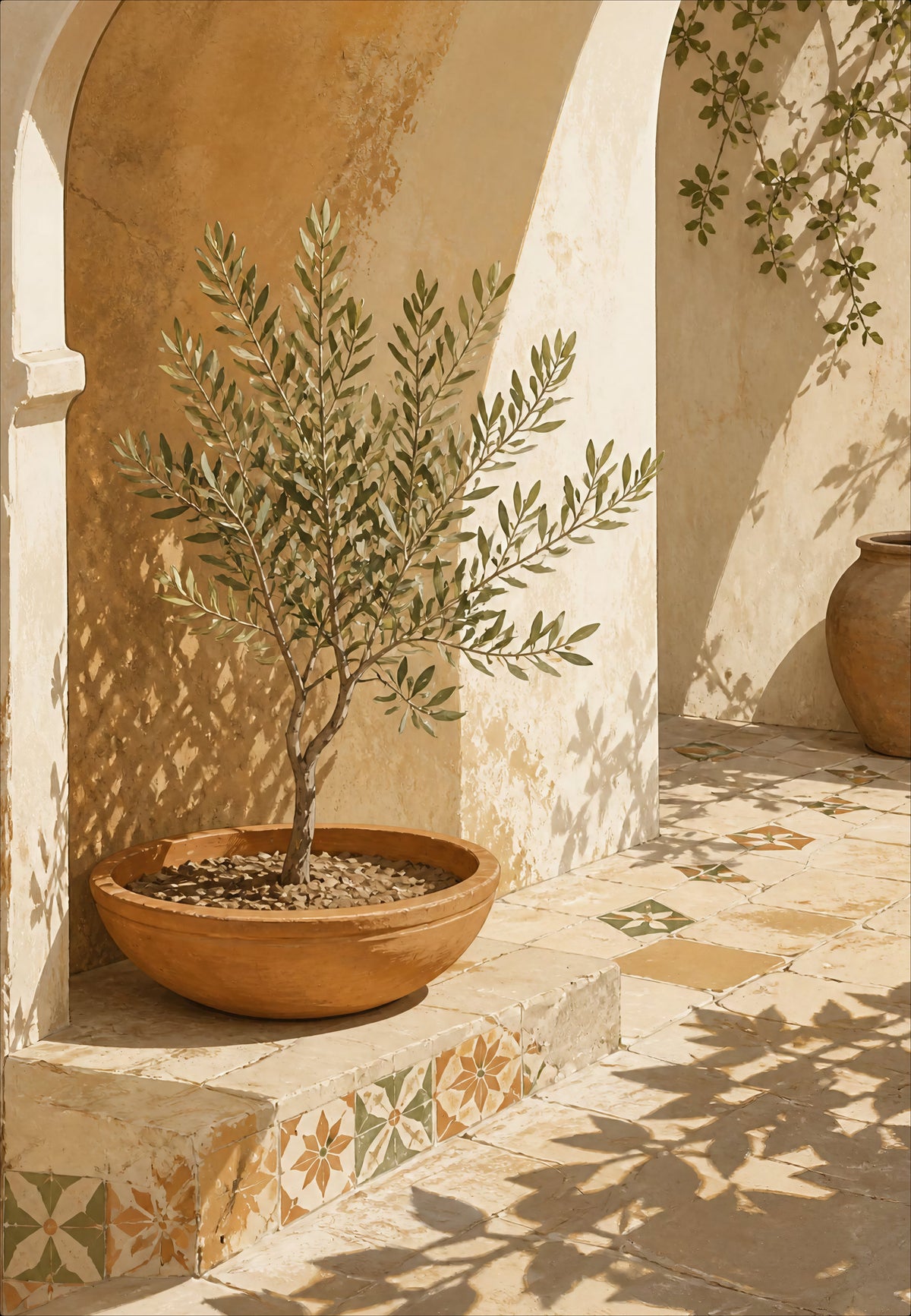 The olive tree in the courtyard