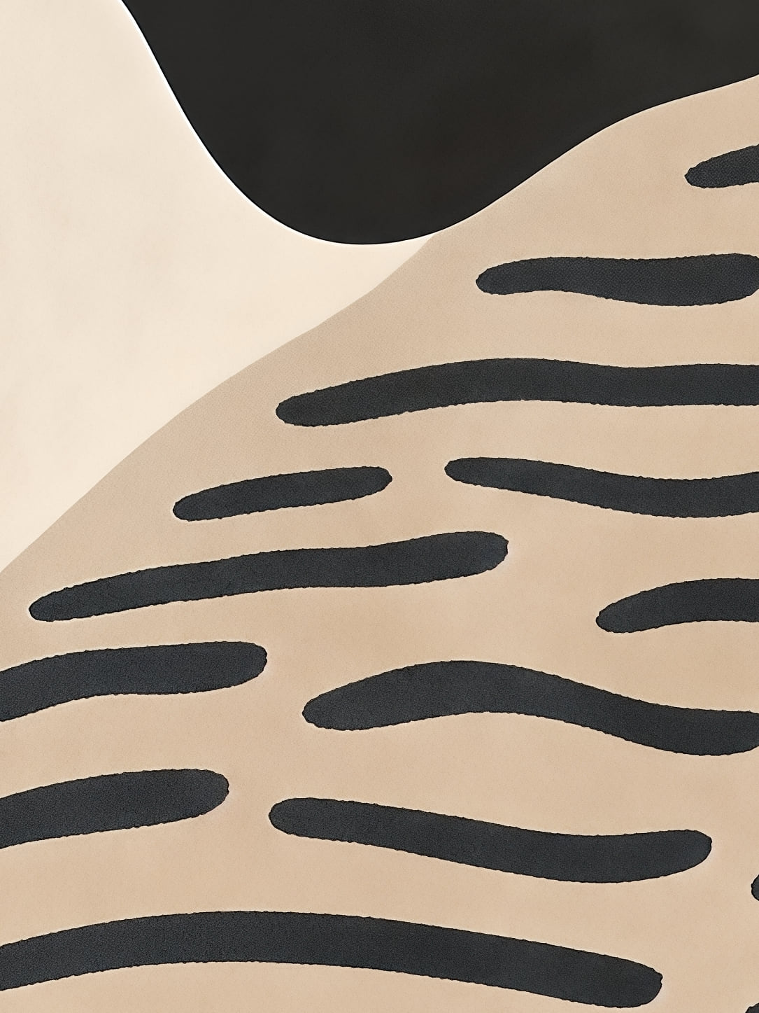 Detail a taille reelle du tirage, affiche tendances deco organique rayures et taches
