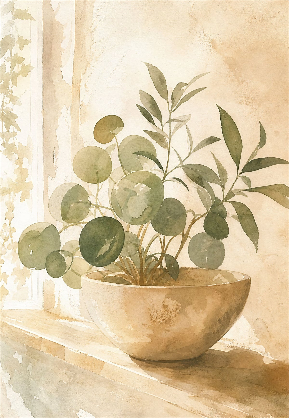 Pilea στο περβάζι