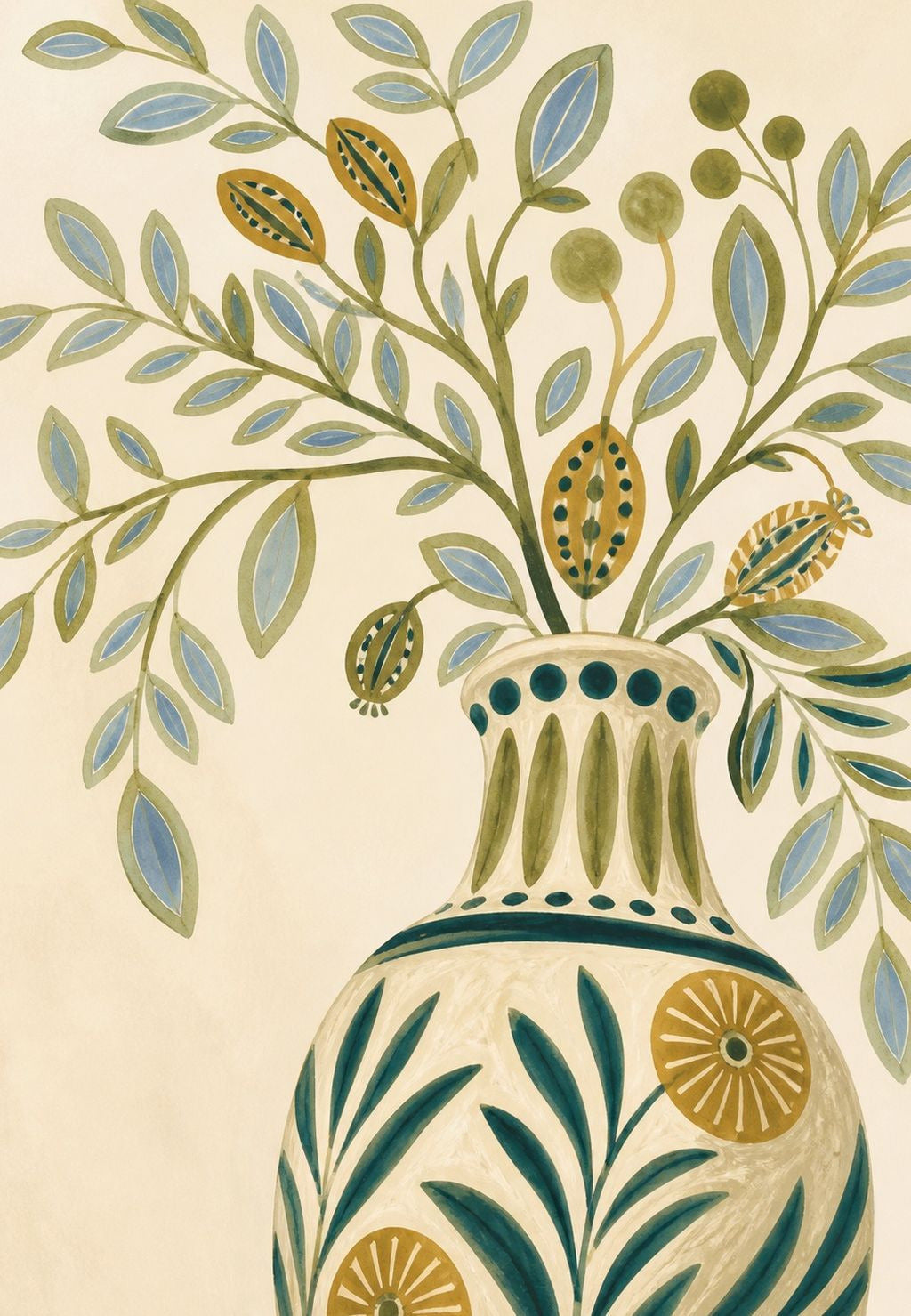 Die Vase mit Zweigen