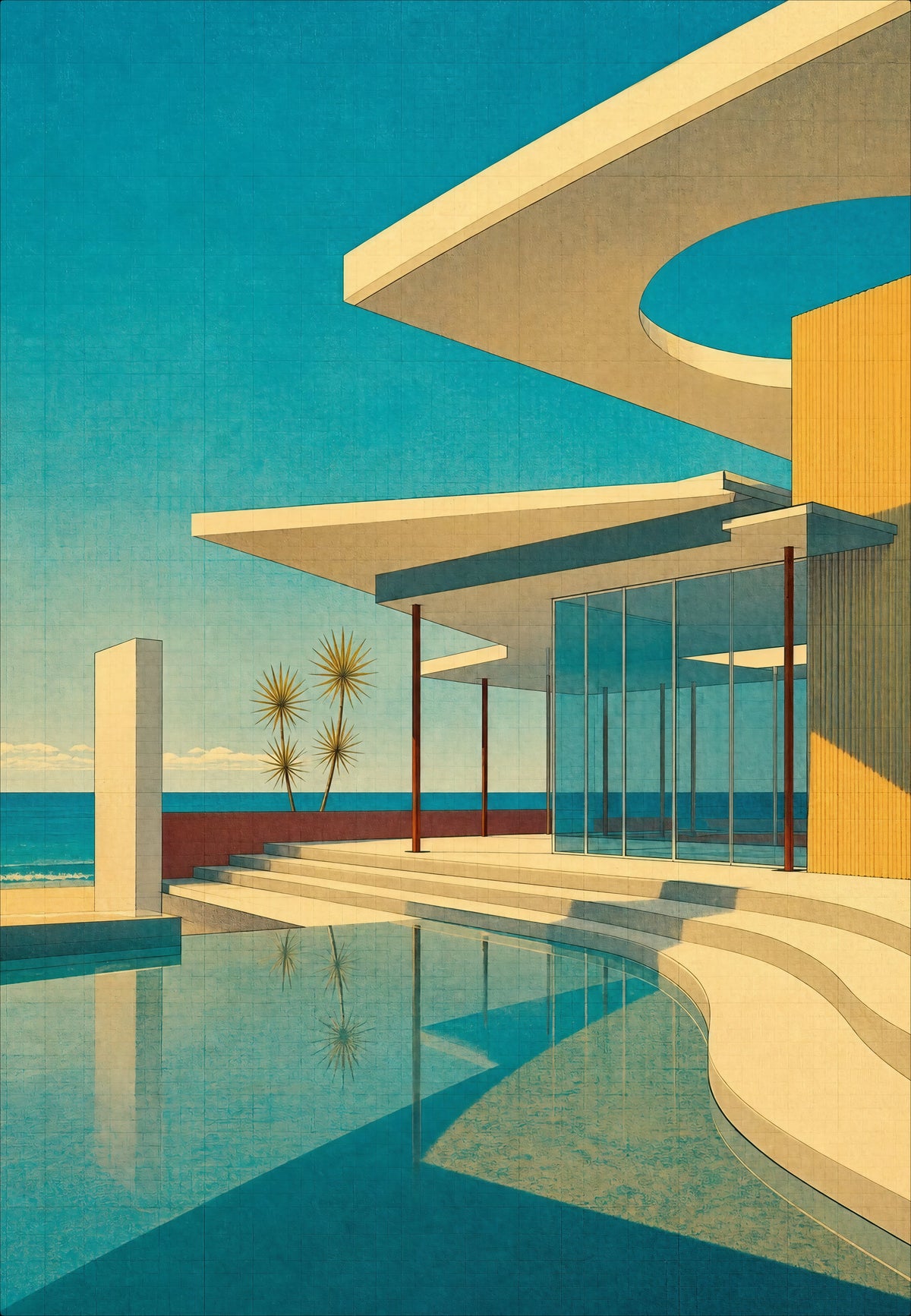 La villa al borde de la piscina