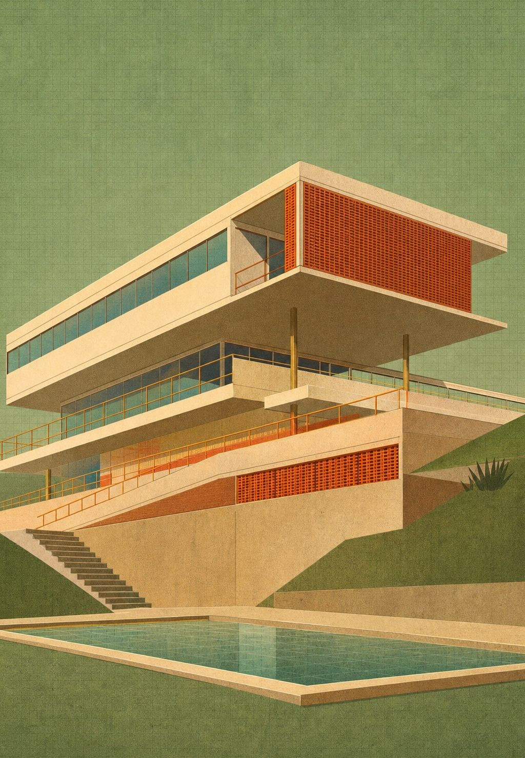 Neutra villa pool