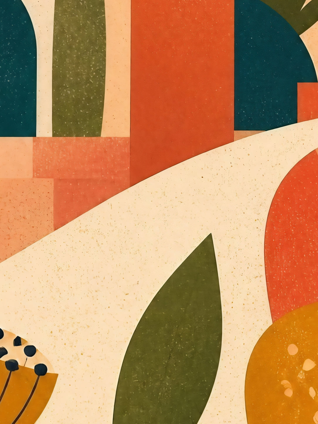 Detail a taille reelle du tirage, affiche terracotta les arches sous le grand soleil