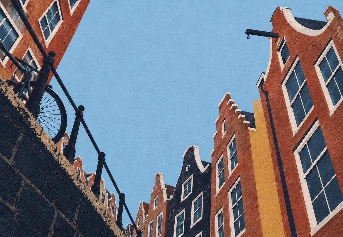 Amsterdam, průčelí k obloze (Na šířku)