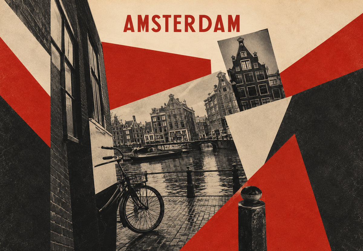 Ámsterdam, bicicleta junto al canal (Horizontal)