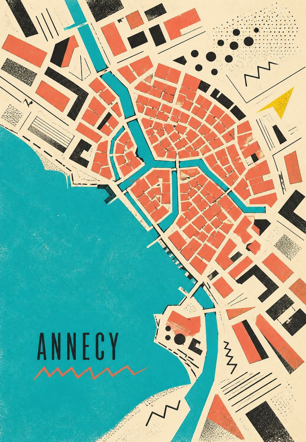 Annecy, the Map by the Lake