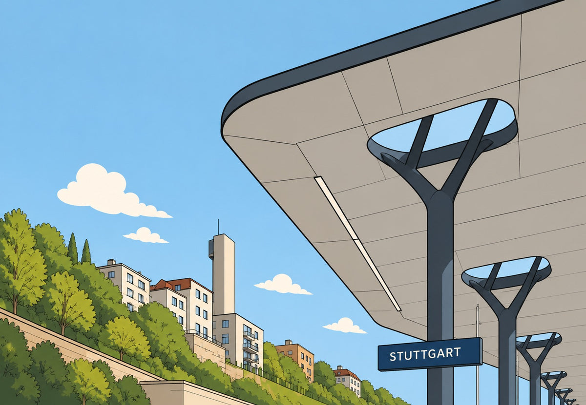 Station Canopy Facing the Hillside (Landscape)