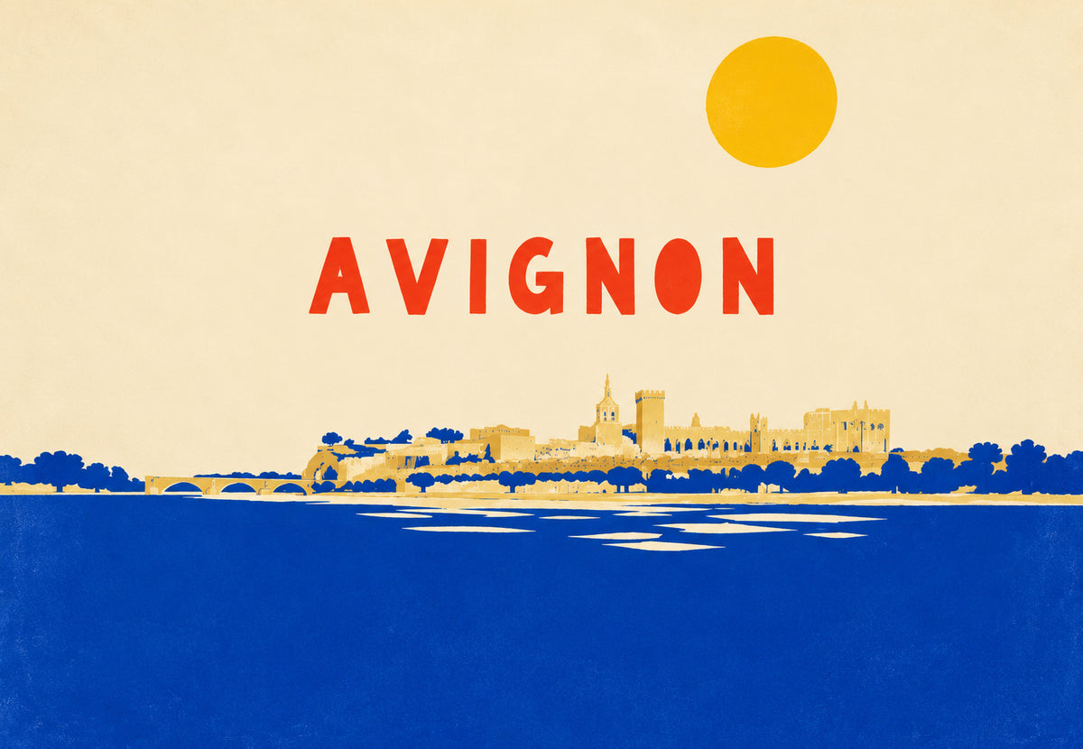 Avignon vom Rhône aus gesehen (Querformat)
