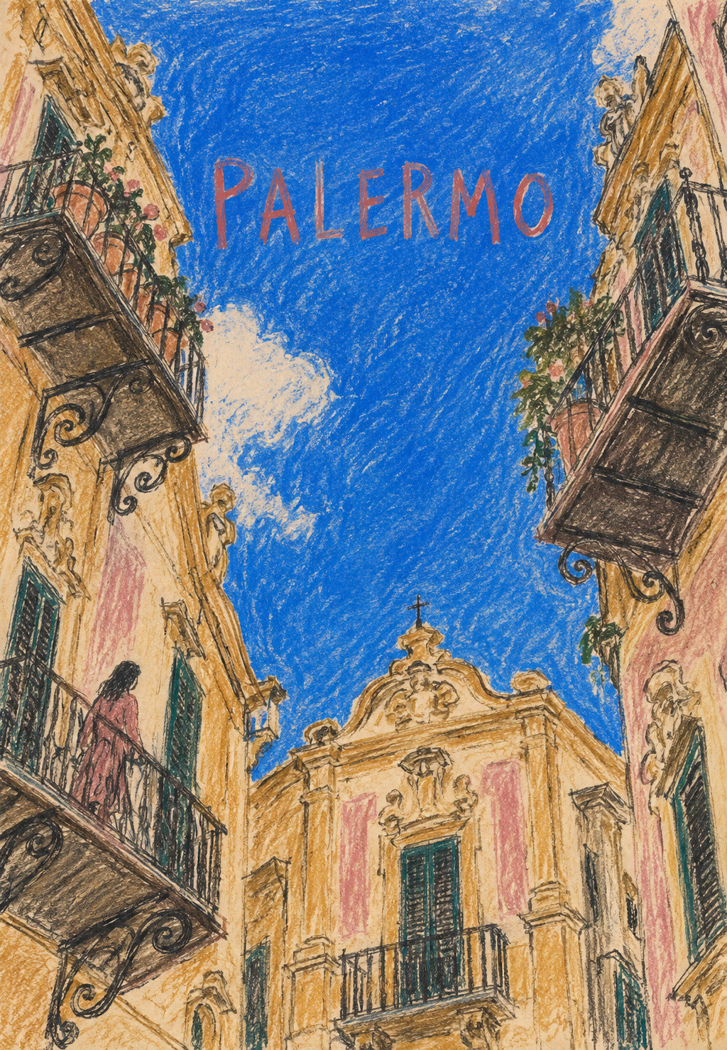 Bloemrijke balkons onder de hemel van Palermo