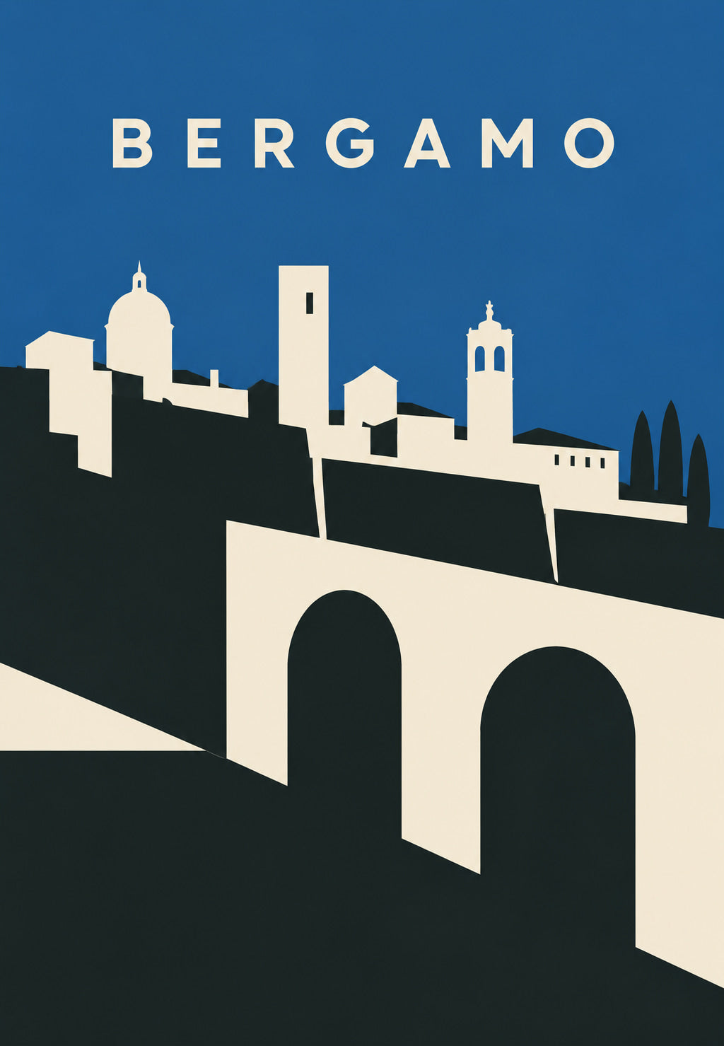 Bergamo, oblouky a věže