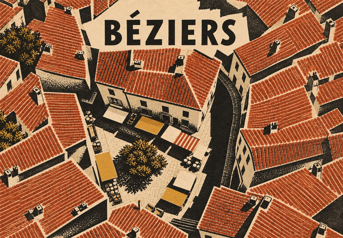 Béziers von oben (Querformat)