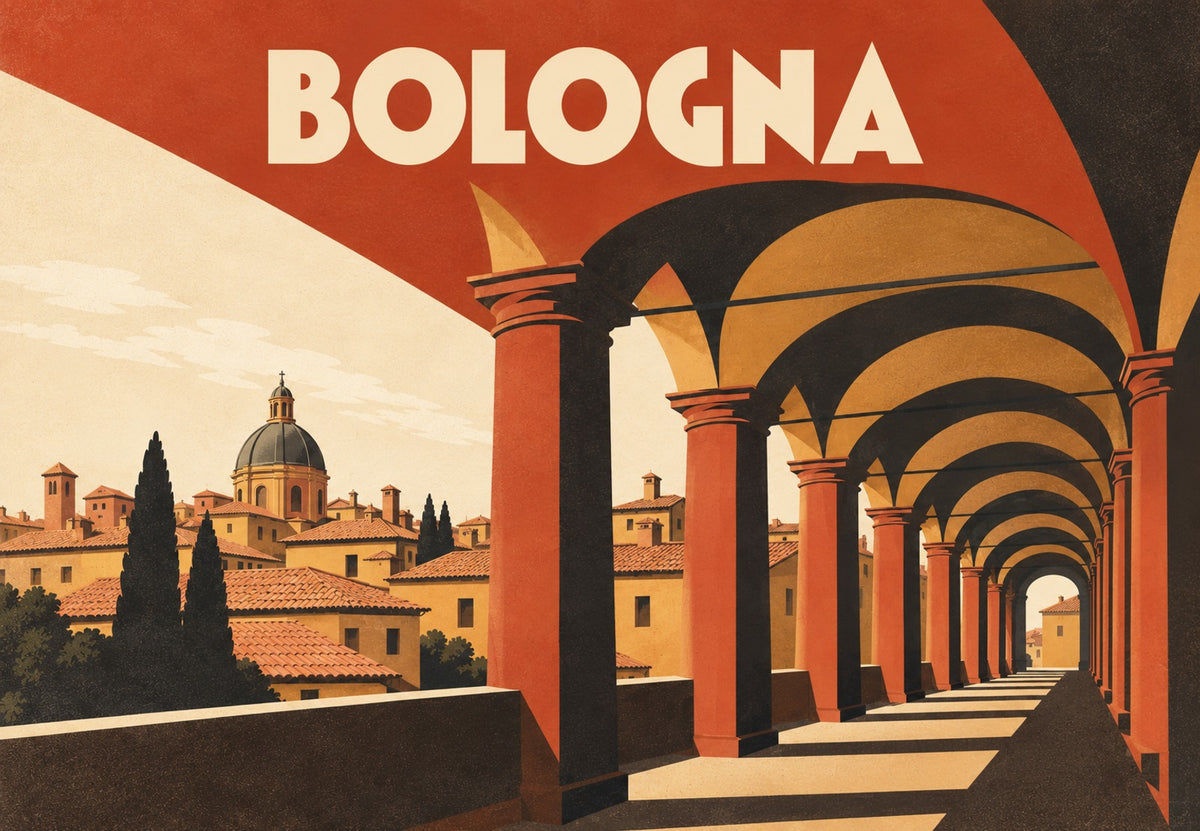 Bologna, Arkaden im Licht (Querformat)