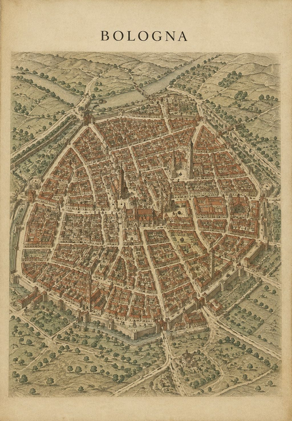 Bologna z ptačí perspektivy