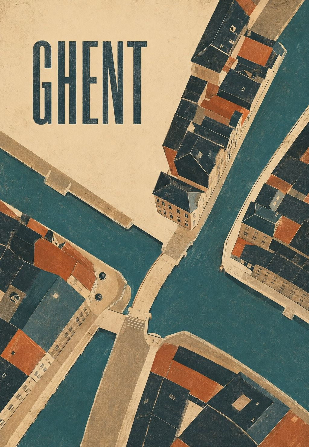 Canals and Rooftops Seen from Above