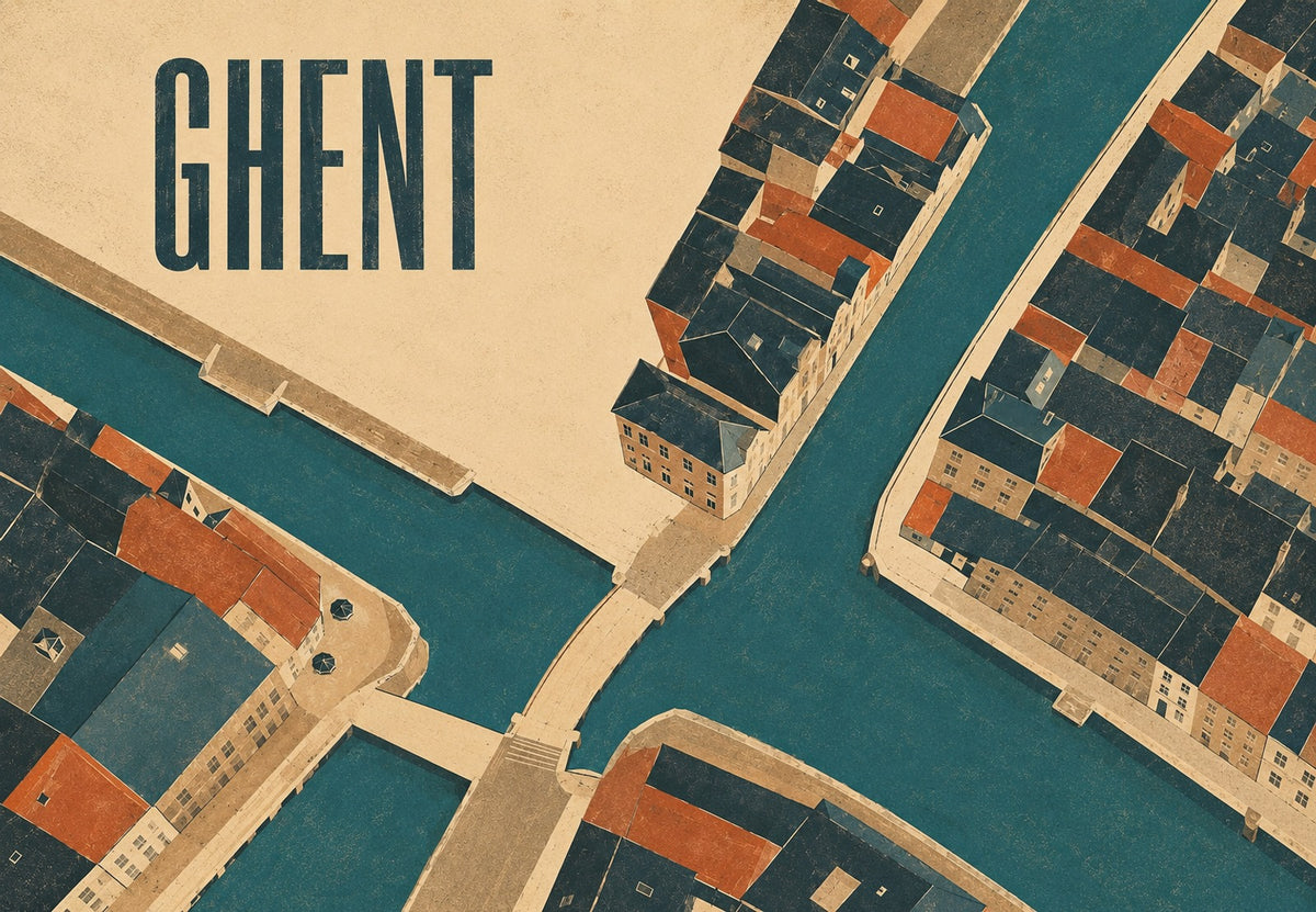 Canals and Rooftops Seen from Above (Landscape)
