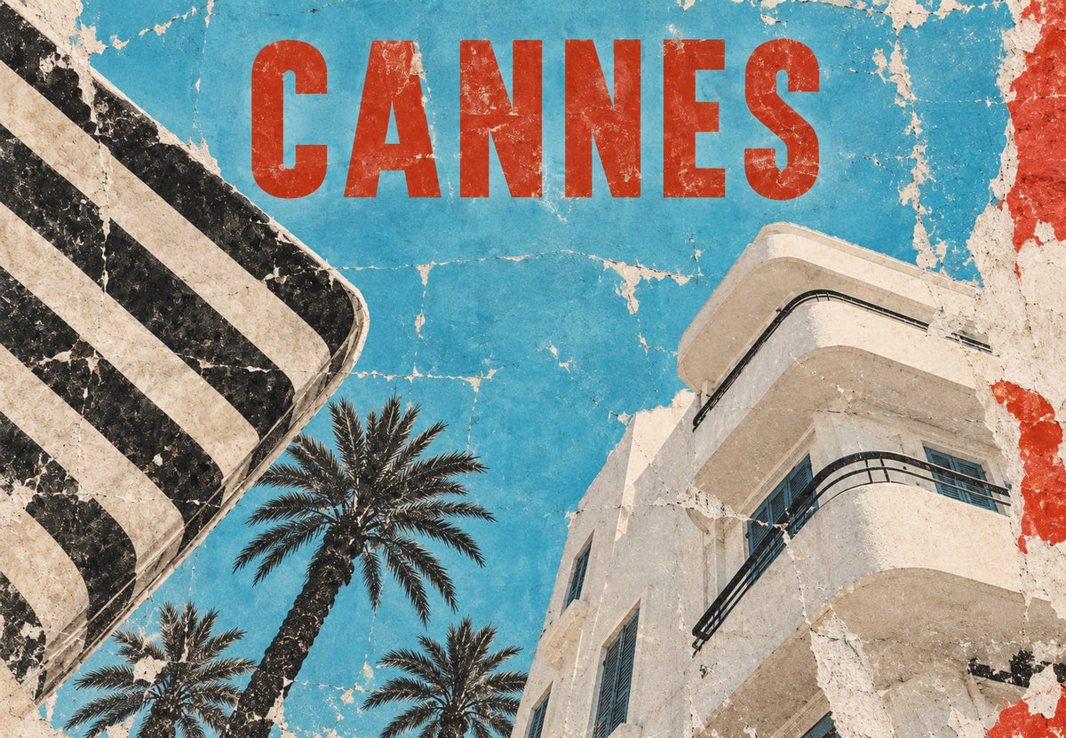 Cannes, průčelí a palmy (Na šířku)