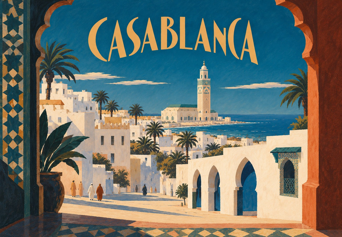 Casablanca, el minarete y las palmeras (Horizontal)