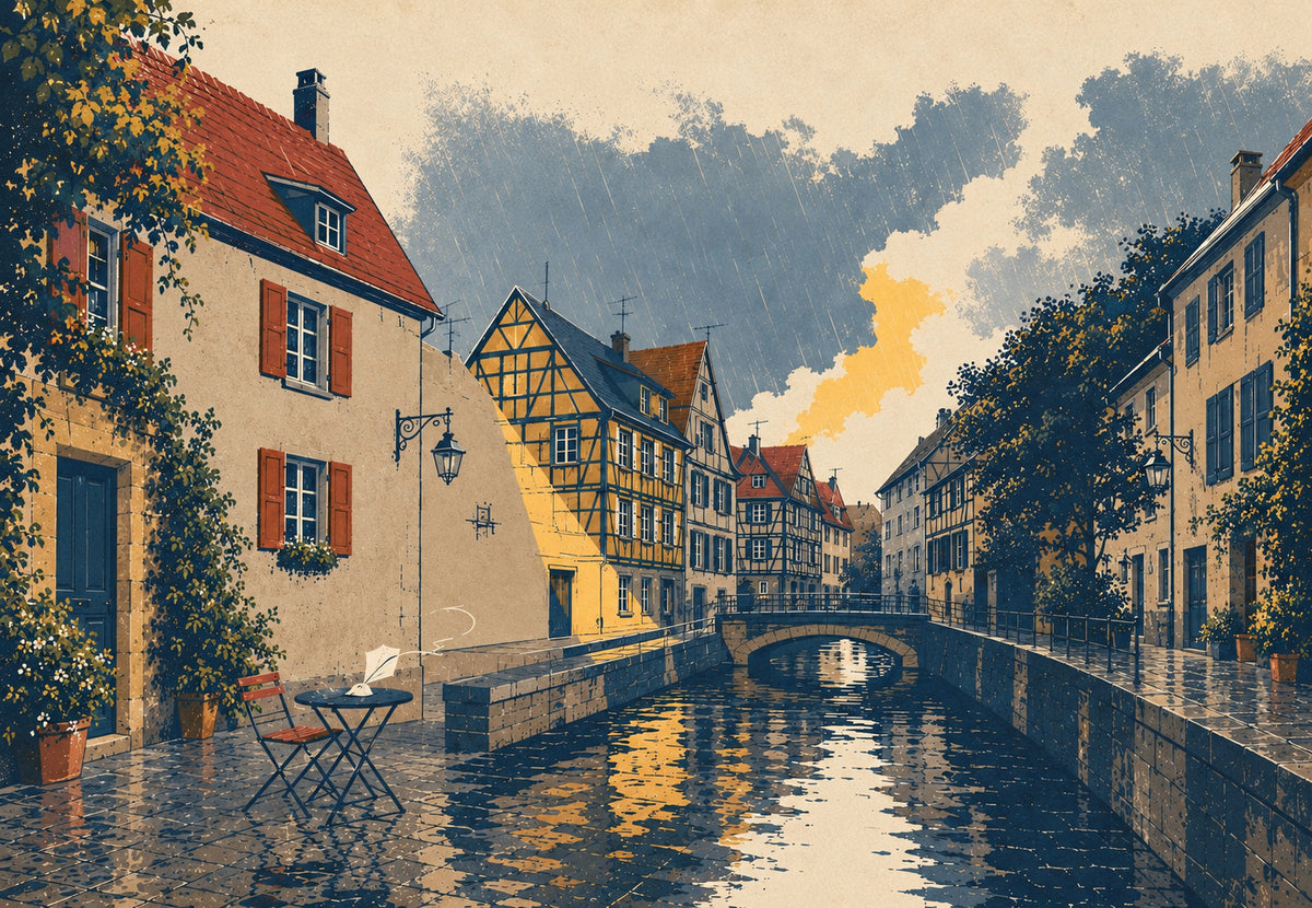 Colmar im Regen (Querformat)