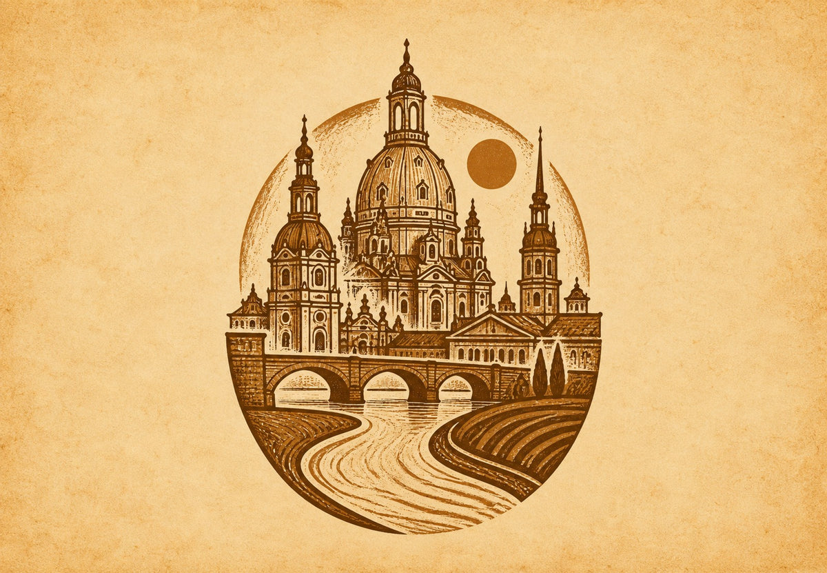 Dresden, cúpula e ponte sobre o Elba (Horizontal)