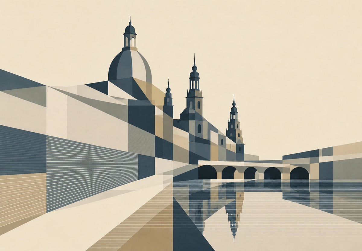 Dresden, cúpulas e campanários sobre o Elba (Horizontal)