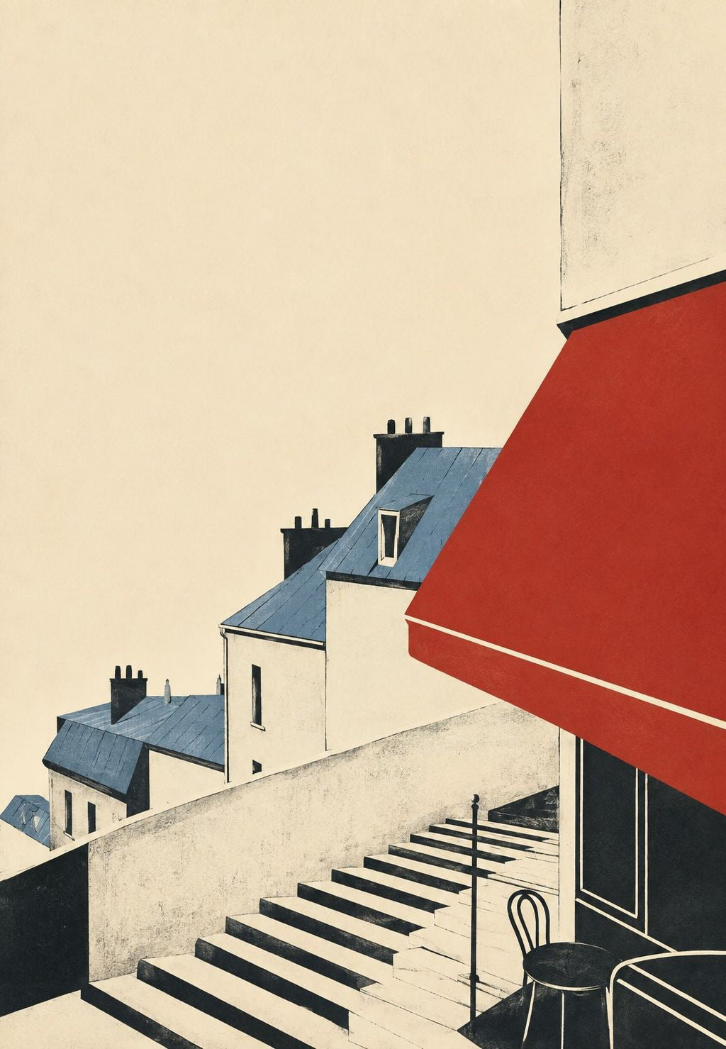 Staircase and Rooftops of Montmartre