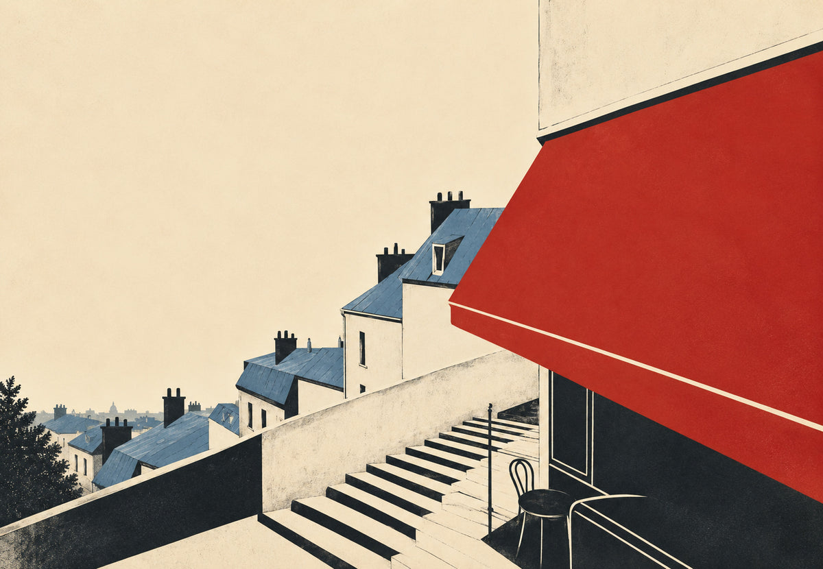 Escalier et toits de Montmartre (Paysage)