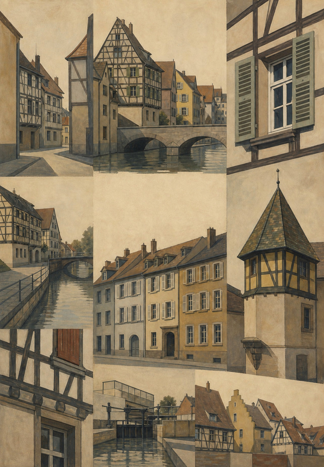 Fachadas y canales de Colmar