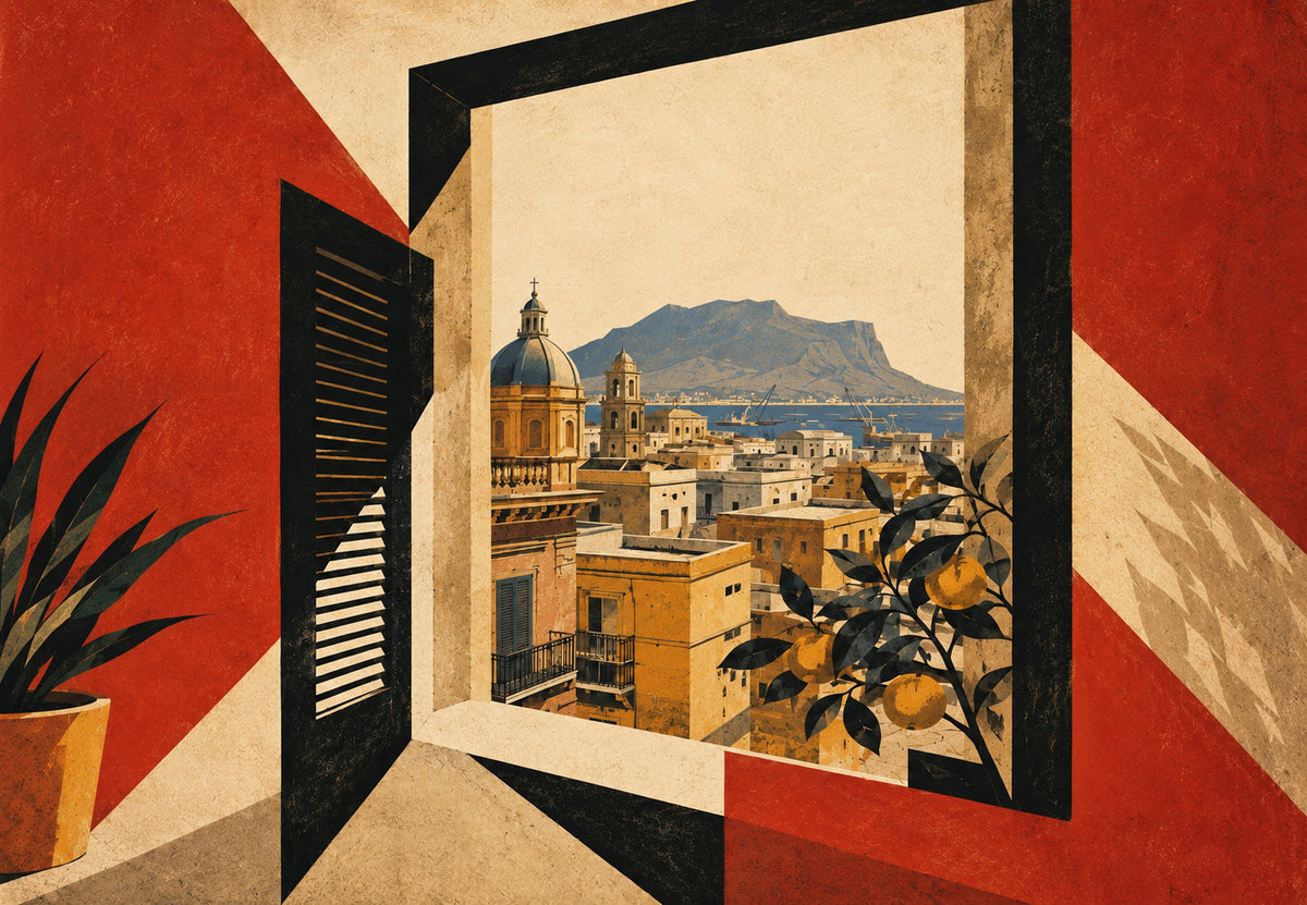 Offenes Fenster über Palermo (Querformat)