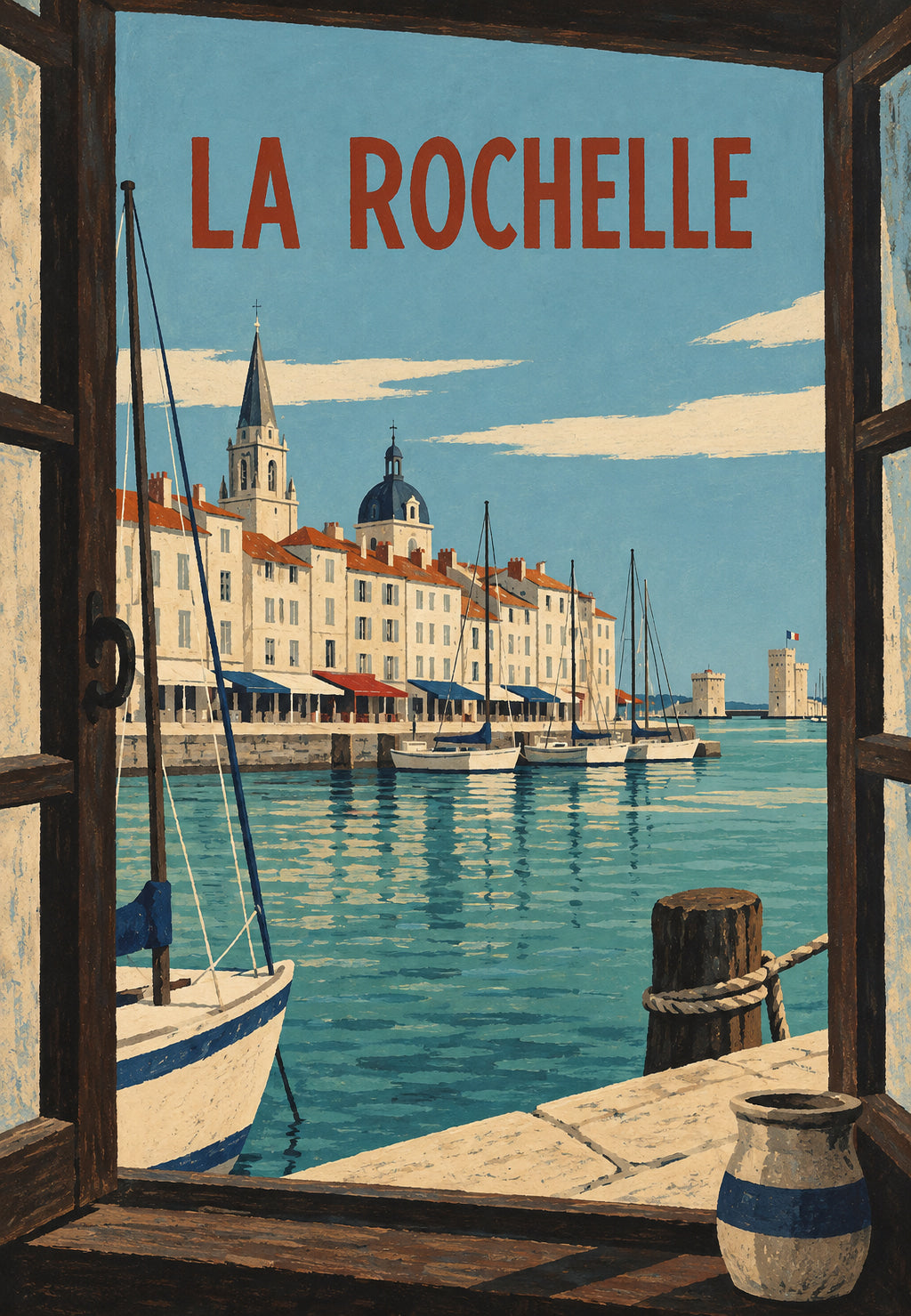 Janela para o porto de La Rochelle