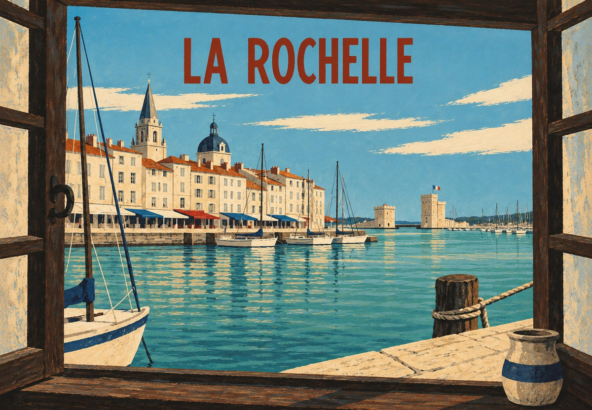 Fenster zum Hafen von La Rochelle (Querformat)