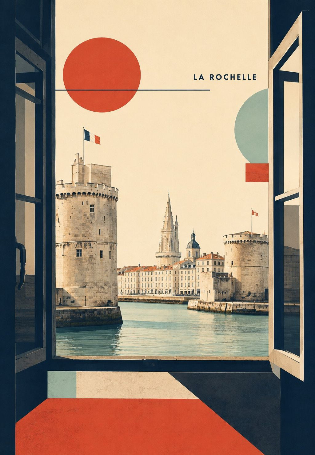 Fenster zum Alten Hafen von La Rochelle