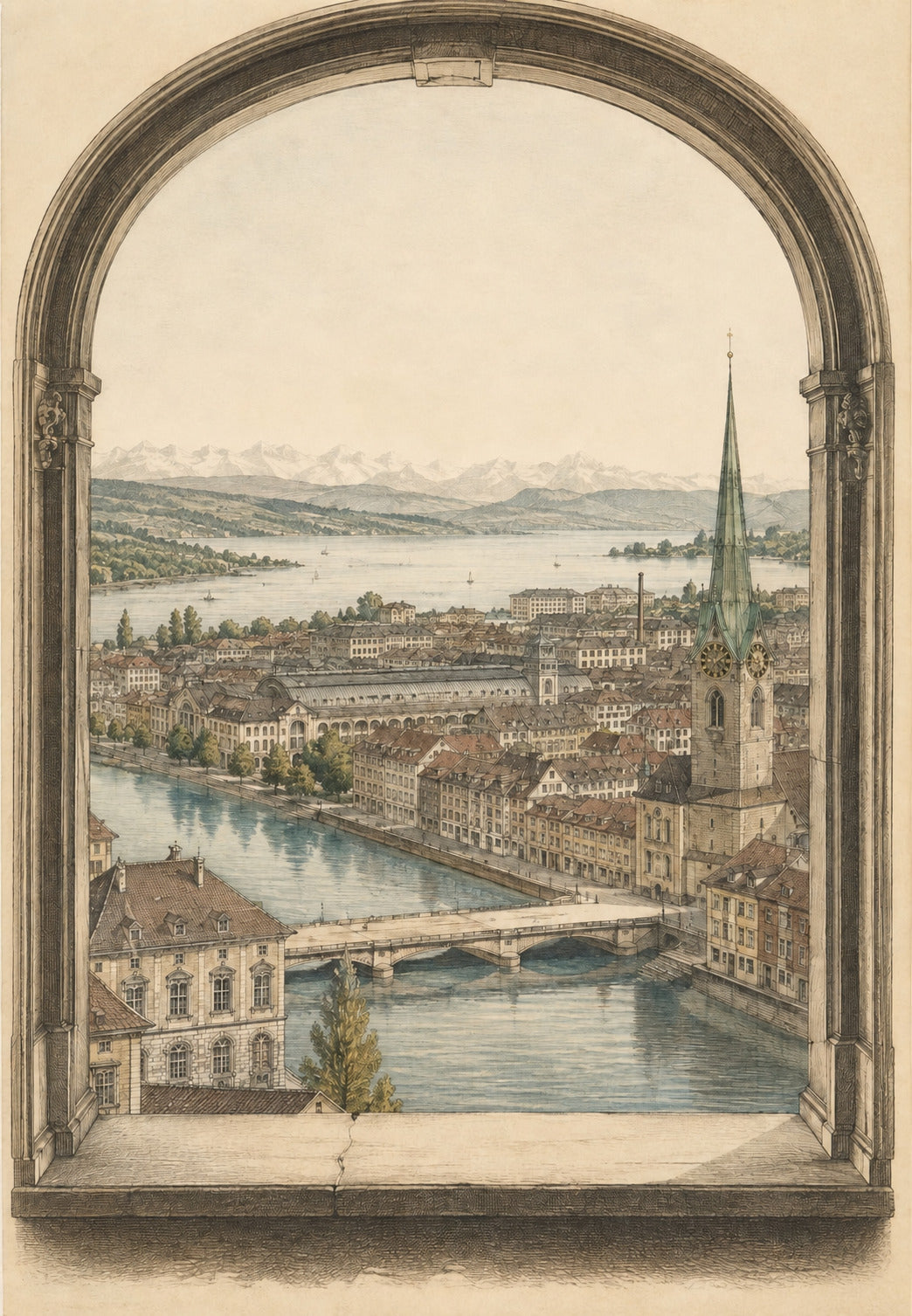 Fenster auf Zürich und seinen See