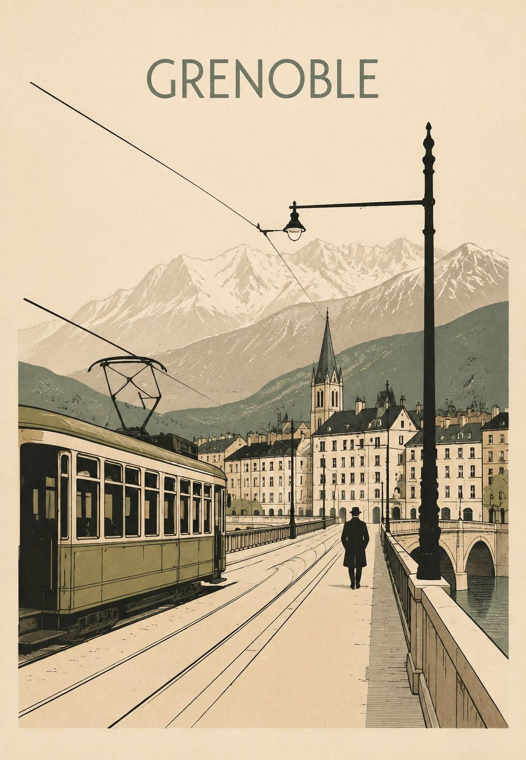 Grenoble, tram en alpentoppen