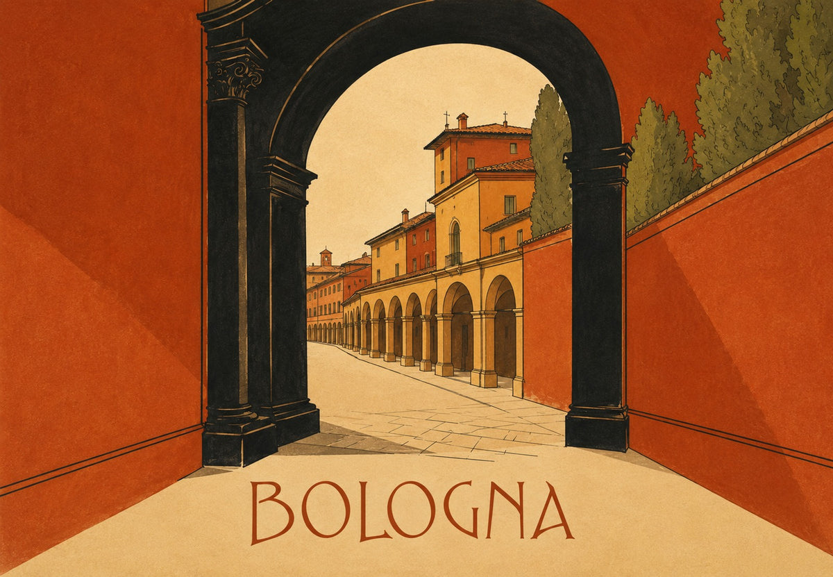 De boog over de arcaden van Bologna (Liggend)