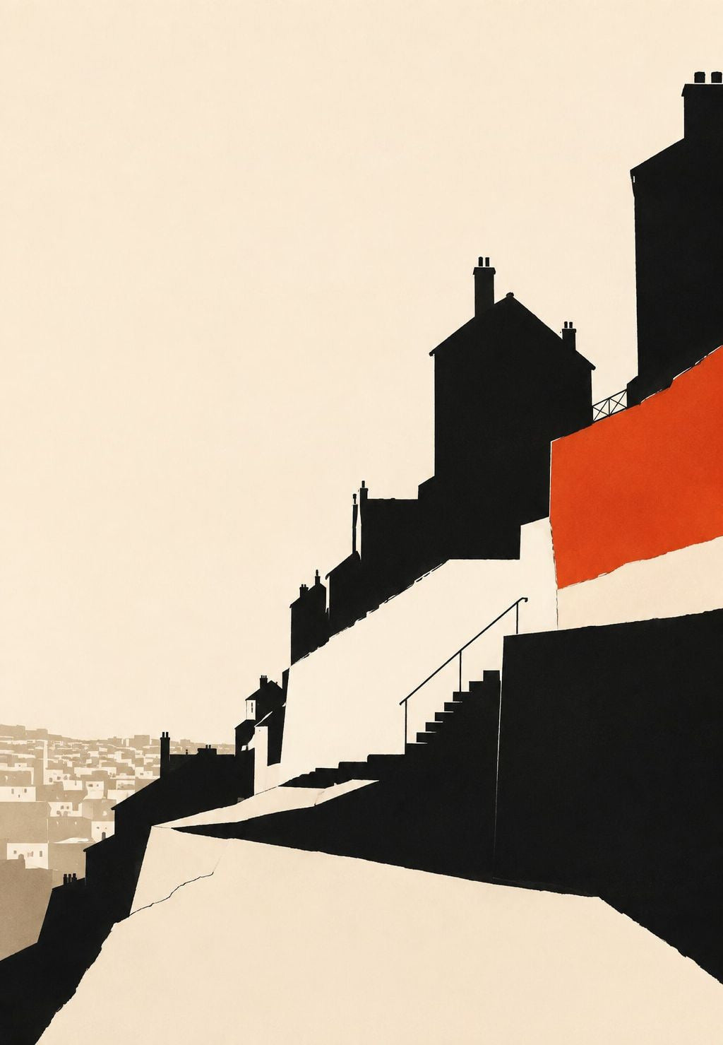 The Sloping Street with the Orange Wall